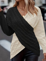 Plus Size ayollar uchun uzun sleeve casual sviter ko‘p funksiyali moda