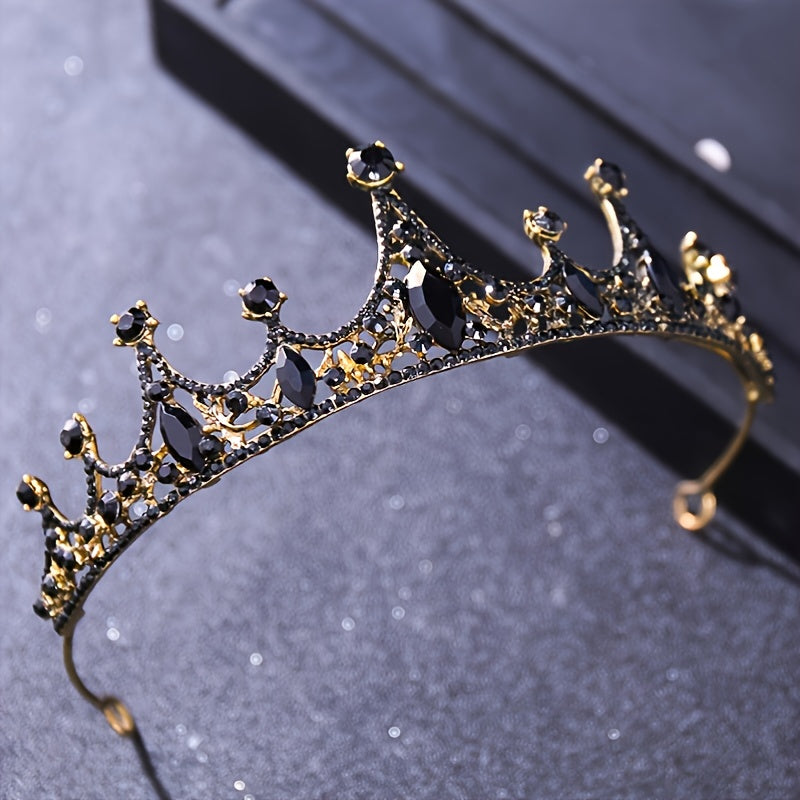 Girls Princess Tiara Headband with Flowers and Rhinestones for Halloween, Birthday, Cosplay