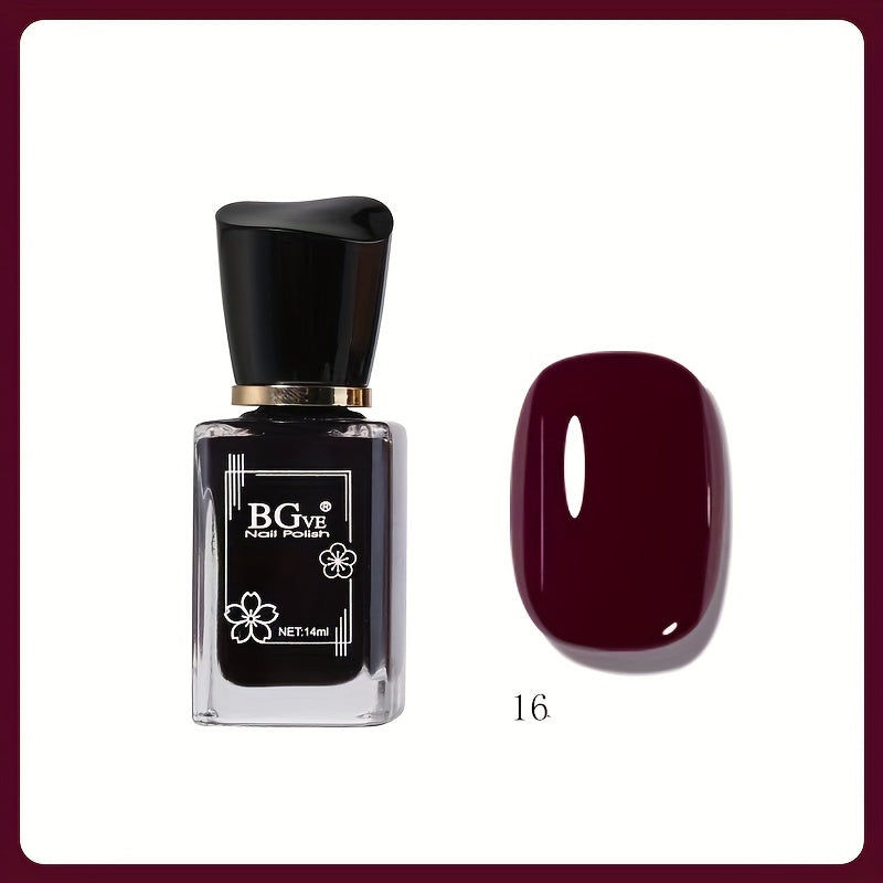 Women 14ML Quick Dry Nail Polish Non-Peelable One Step Bright Color