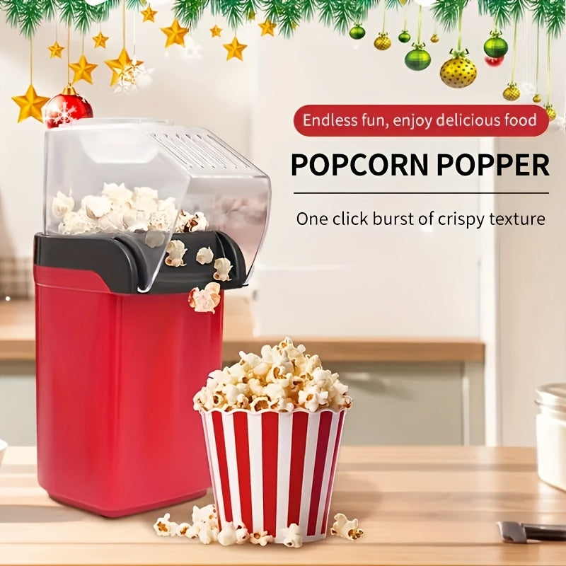 360° Isitgichli Elektr popcorn tayyorlagich, yog‘siz, oson foydalanish, uy sharoitida tayyorlangan makkajo‘xori yong‘oqchalari, qizil, kompakt