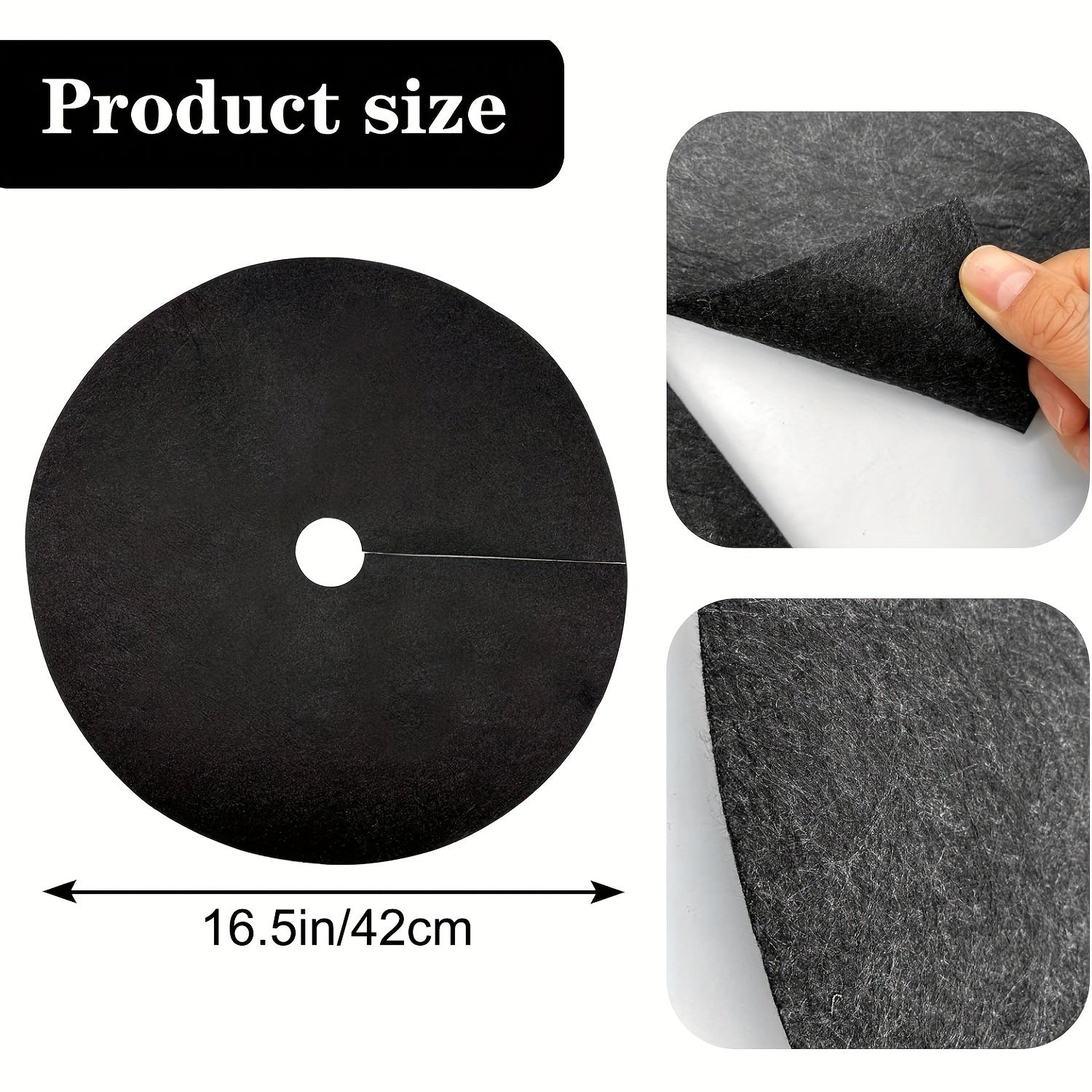 Non-Woven Tree Mulch Rings 16.5 Inch Black Weed Barrier Protect Trees Set of 7