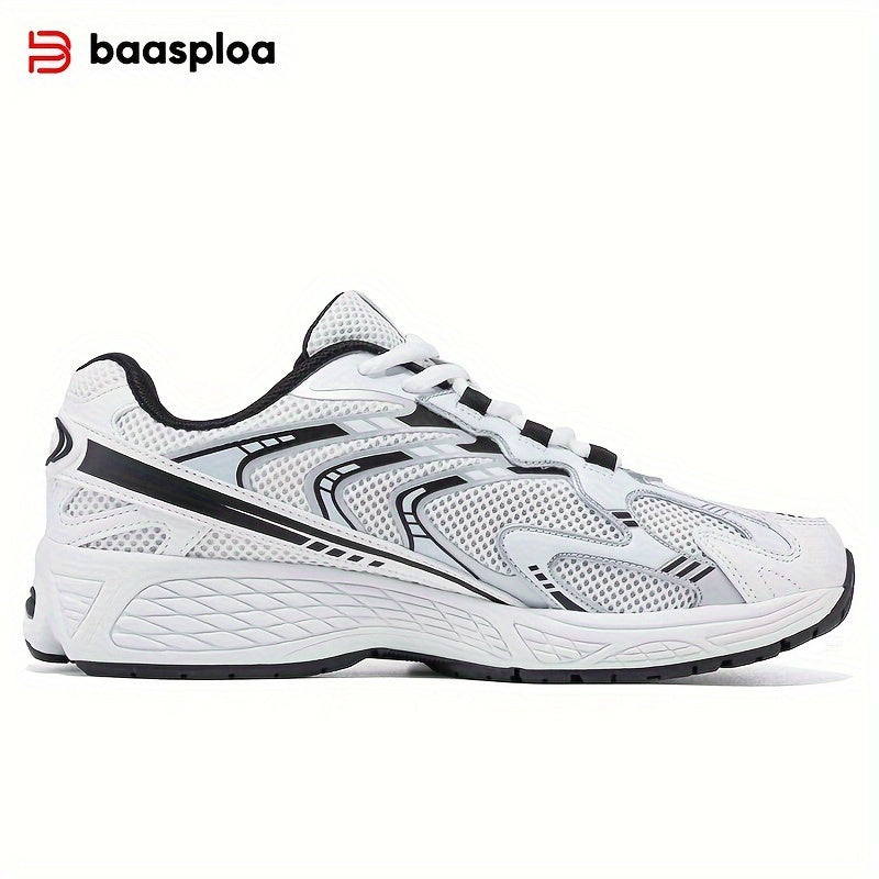 Baasploa erkaklar uchun zamonaviy havo o'tkazuvchi yugurish poyabzallari, tashqi faoliyatlar uchun sirpanmaydigan yumshoq taglikli krossovkalar.