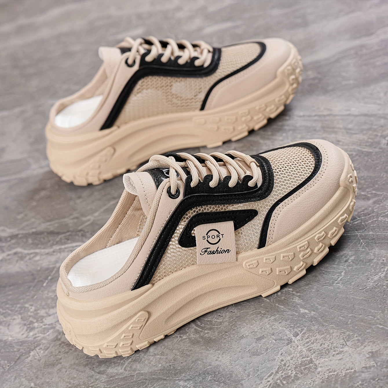 Women's Casual Slip-On Shoes Thick Sole Solid Color Round Toe PU Rubber Sole