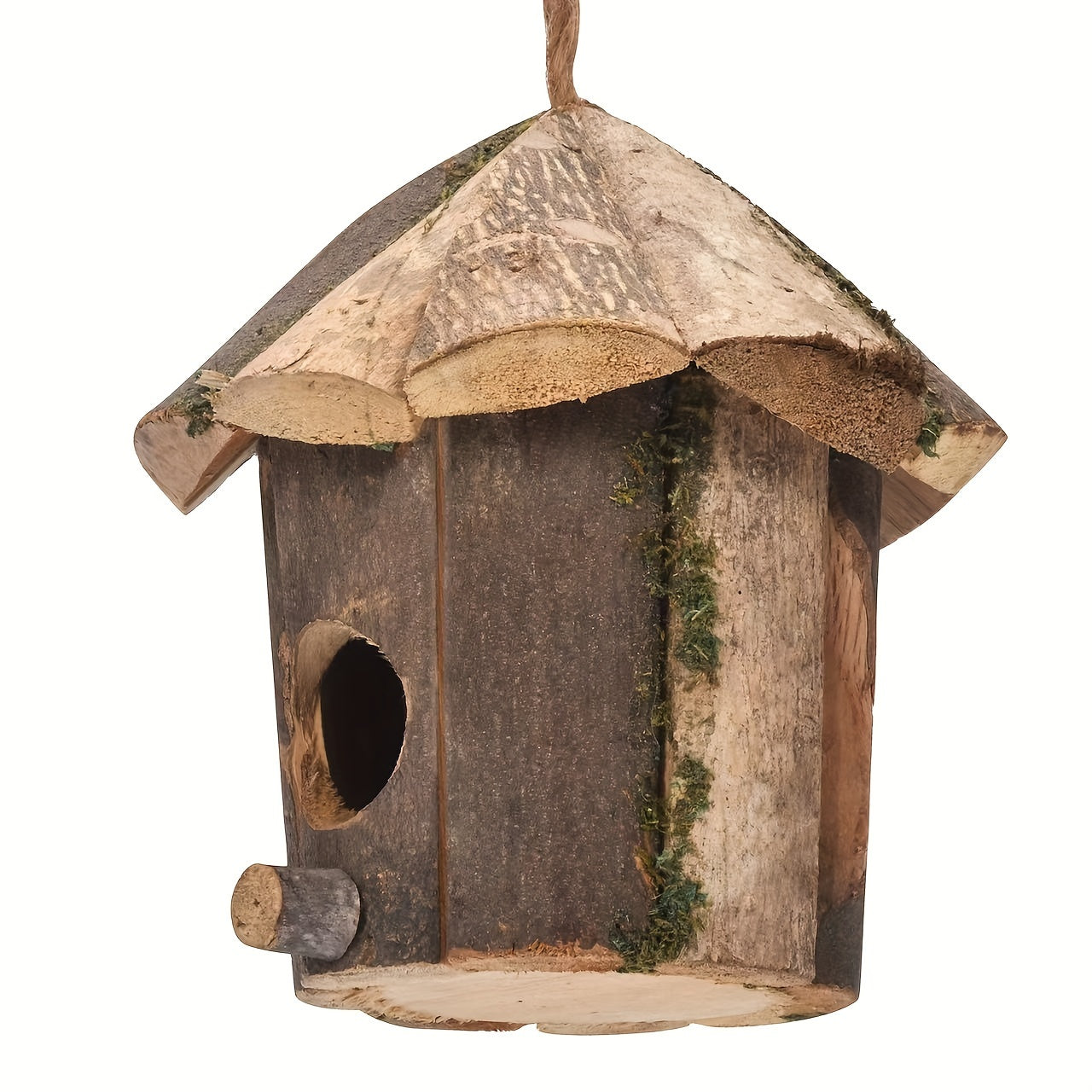 Rustic Handcrafted Wood Birdhouse for Hummingbirds Decorative Bird Shelter