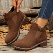 Women's Mid Heel Ankle Boots Fabric Upper TPU Sole Casual Short Boots