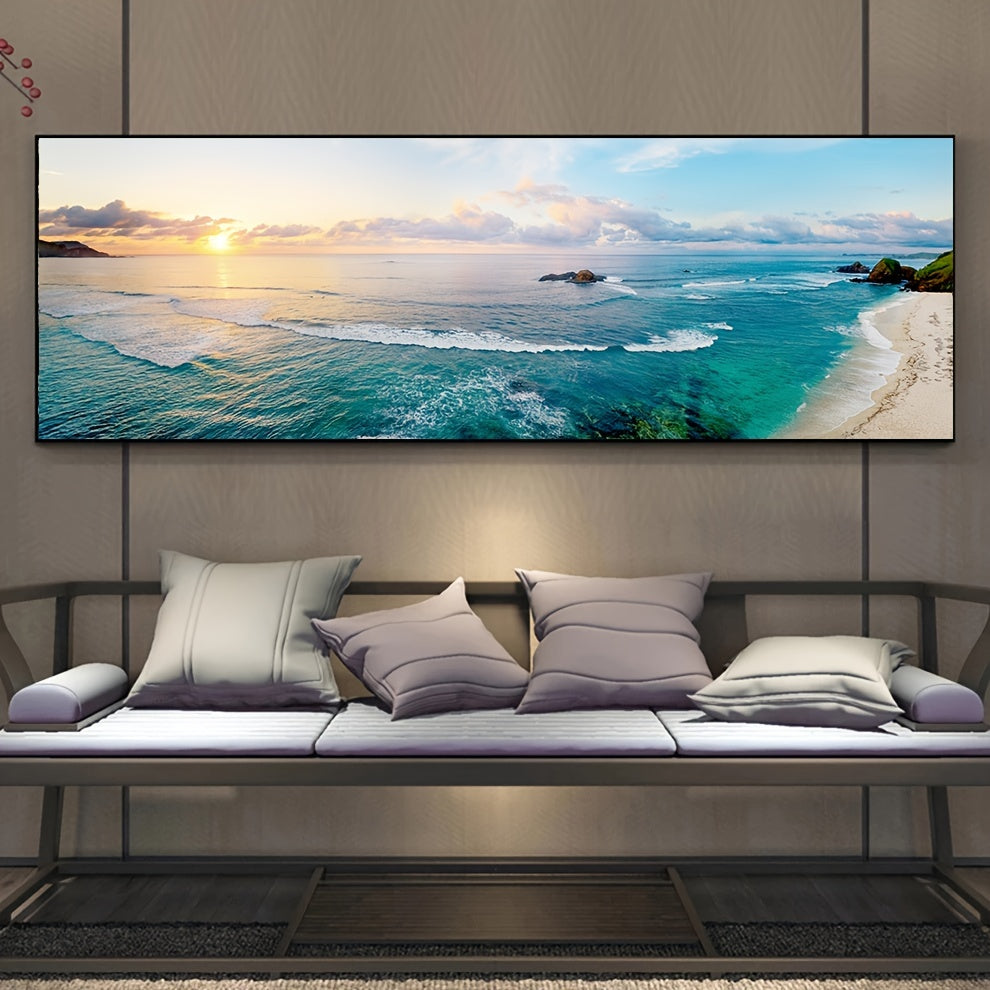 Frameless Canvas Wall Art Landscape Mountain Lake Sunset Modern Nordic Decor