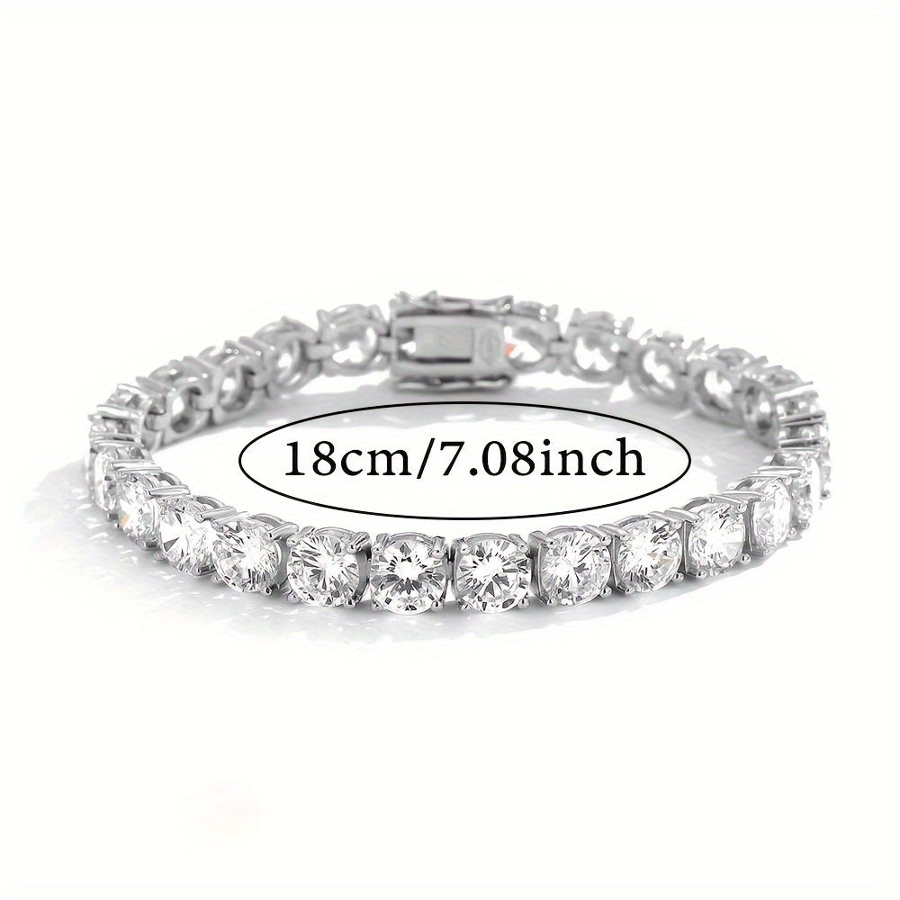 Moissanite Tennis Bracelet 25 Carats Sterling Silver Jewelry for Valentine's Day
