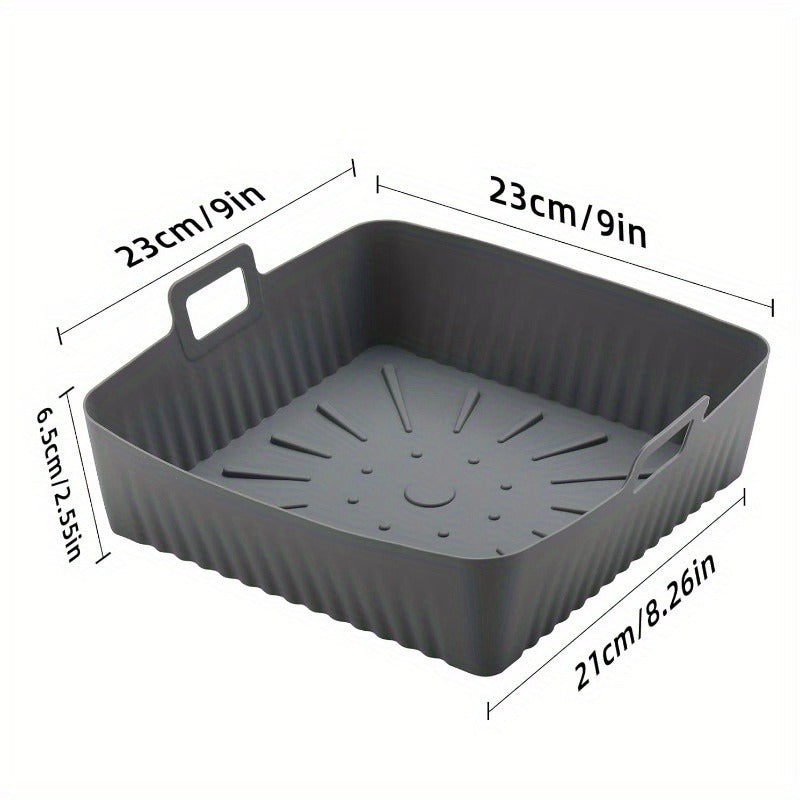 Bandeja de silicona para freidora de aire, antiadherente, apta para lavavajillas, resistente al calor