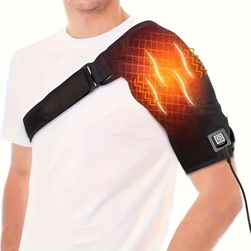 Portable USB Heated Shoulder Wrap with Adjustable Temperature Settings for Pain Relief