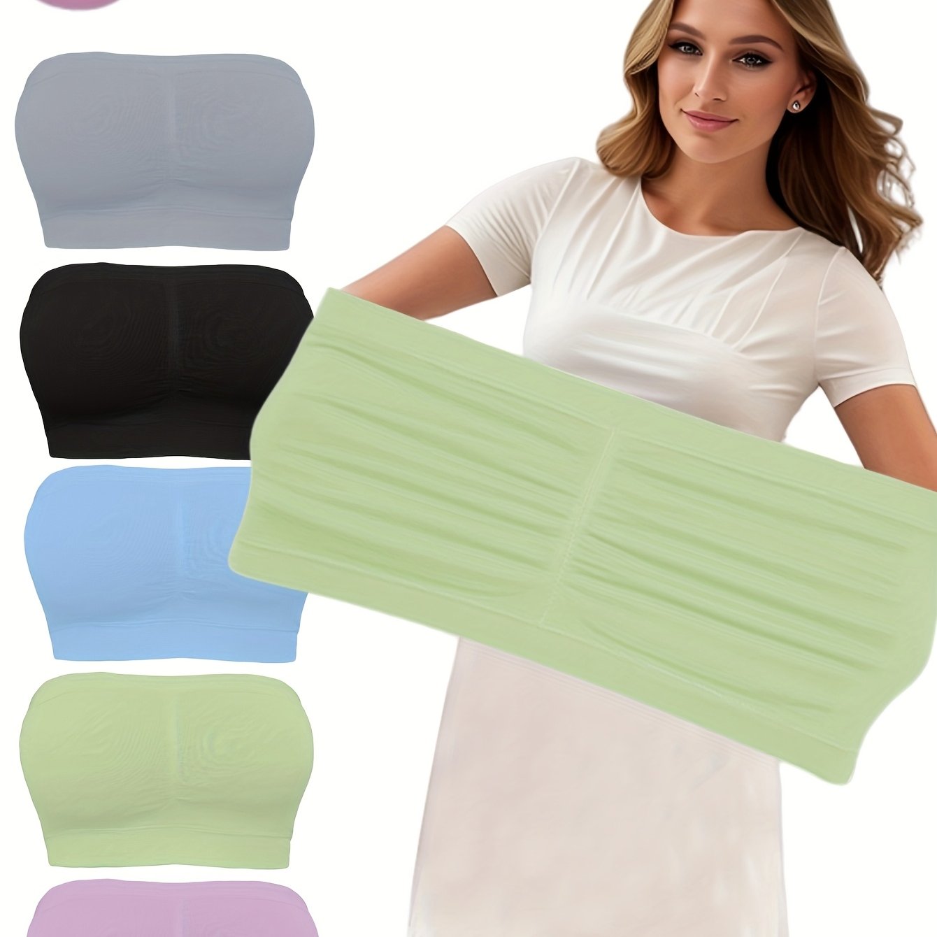 Plus o'lchamli shuningdek, simsiz, bo'shliqsiz sport bralar, 5 ta paket