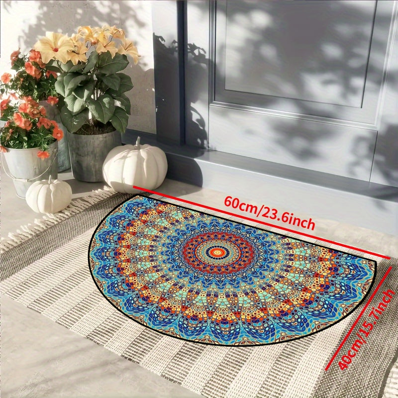 Mandala Flower Doormat Non-slip Machine Washable Indoor Outdoor Carpet Various Sizes
