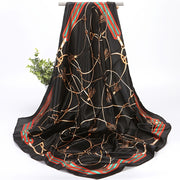 Large Satin Square Scarf Fashion Neck Wrap Lightweight Silk-Like Polyester