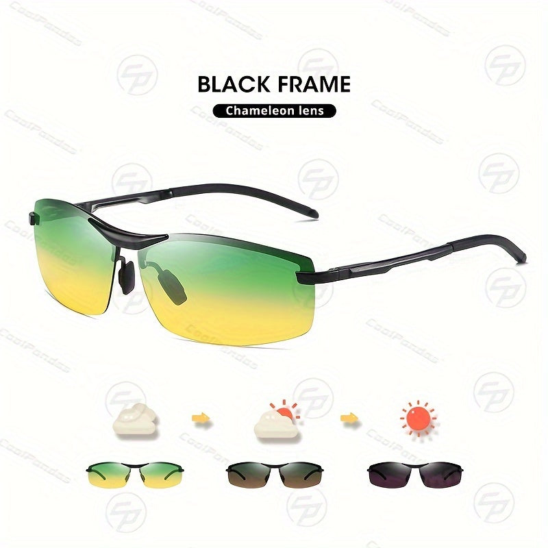 Unisex Polarized Photochromic Glasses UV400 Protection for Day and Night Use