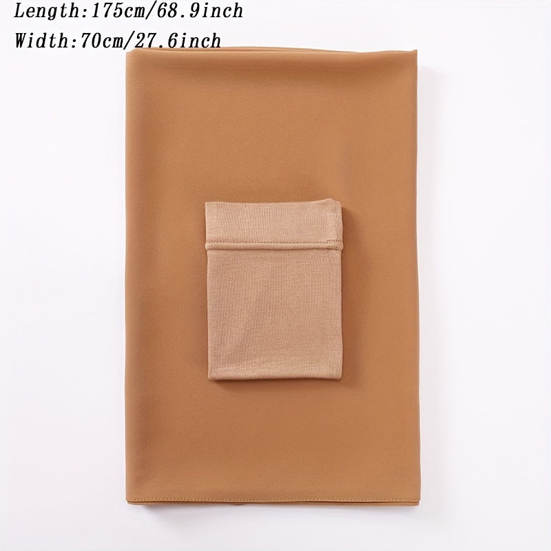 Pink and Gray Chiffon Hijab Scarf Set with Undercap Woven Polyester Stylish Headscarf for Women