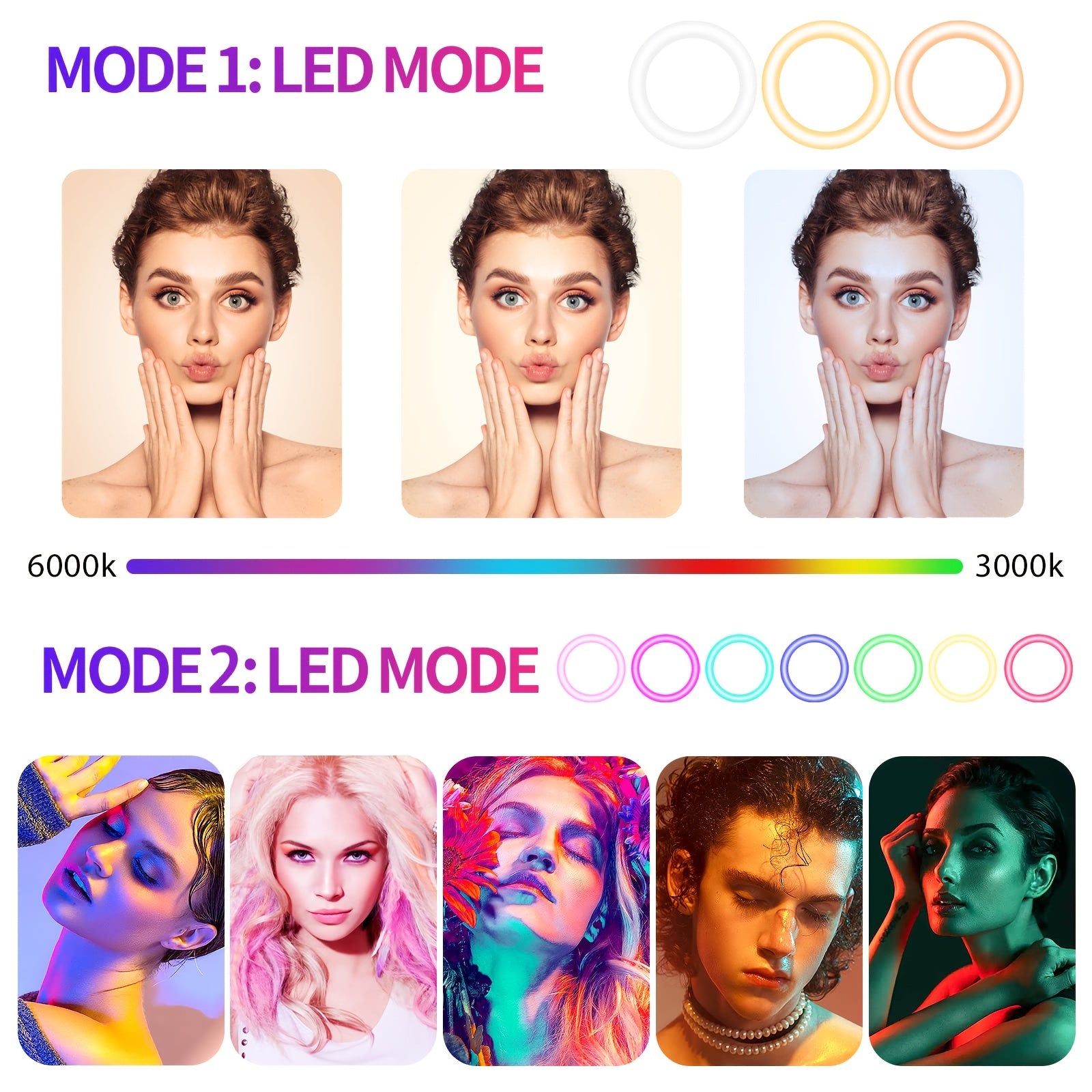 132cm Tripod with 25cm Dimmable Ring Light for Makeup Live Streaming Photography