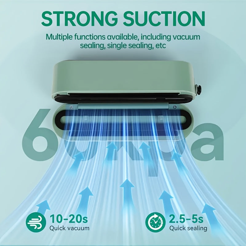 Qayta to'ldiriladigan batareyali portativ vakuum yopishtiruvchi to'plami oziq-ovqatni saqlash uchun