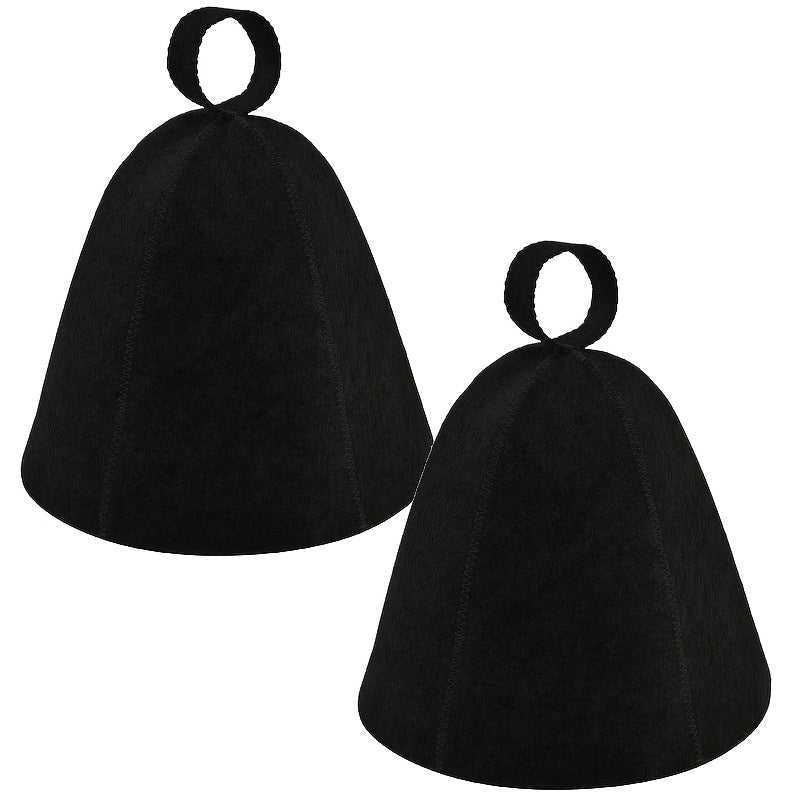 Juego de 2 sombreros de fieltro para saunas indoor e infrarrojas negro gris blanco
