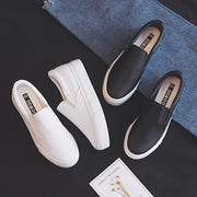 Women's Black Slip-On Loafers Casual Summer Shoes Rubber Sole