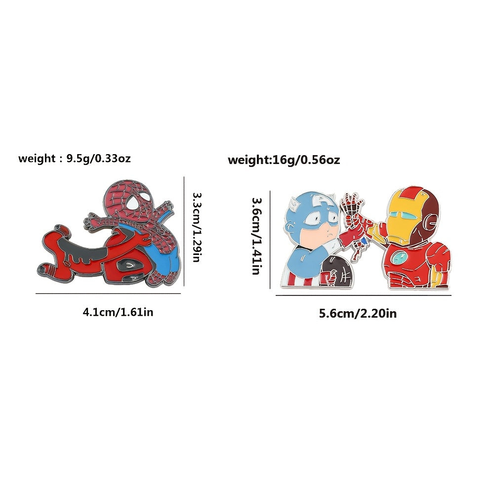 Cartoon Character Enamel Pins Deadpool and Iron Man Metal Badges for Clothing and Backpacks