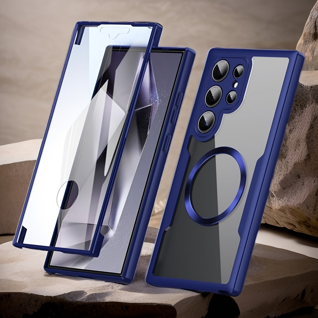 Samsung Galaxy S21 Ultra S22 Ultra S23 Ultra S24 Ultra S24 Plus S24 FE S23 FE uchun akril magnit telefon qutisi, himoya qoplamasi bilan