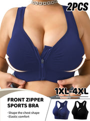 Women’s Plus Size Seamless Breathable Yoga Bras 1XL-4XL Black Navy Blue