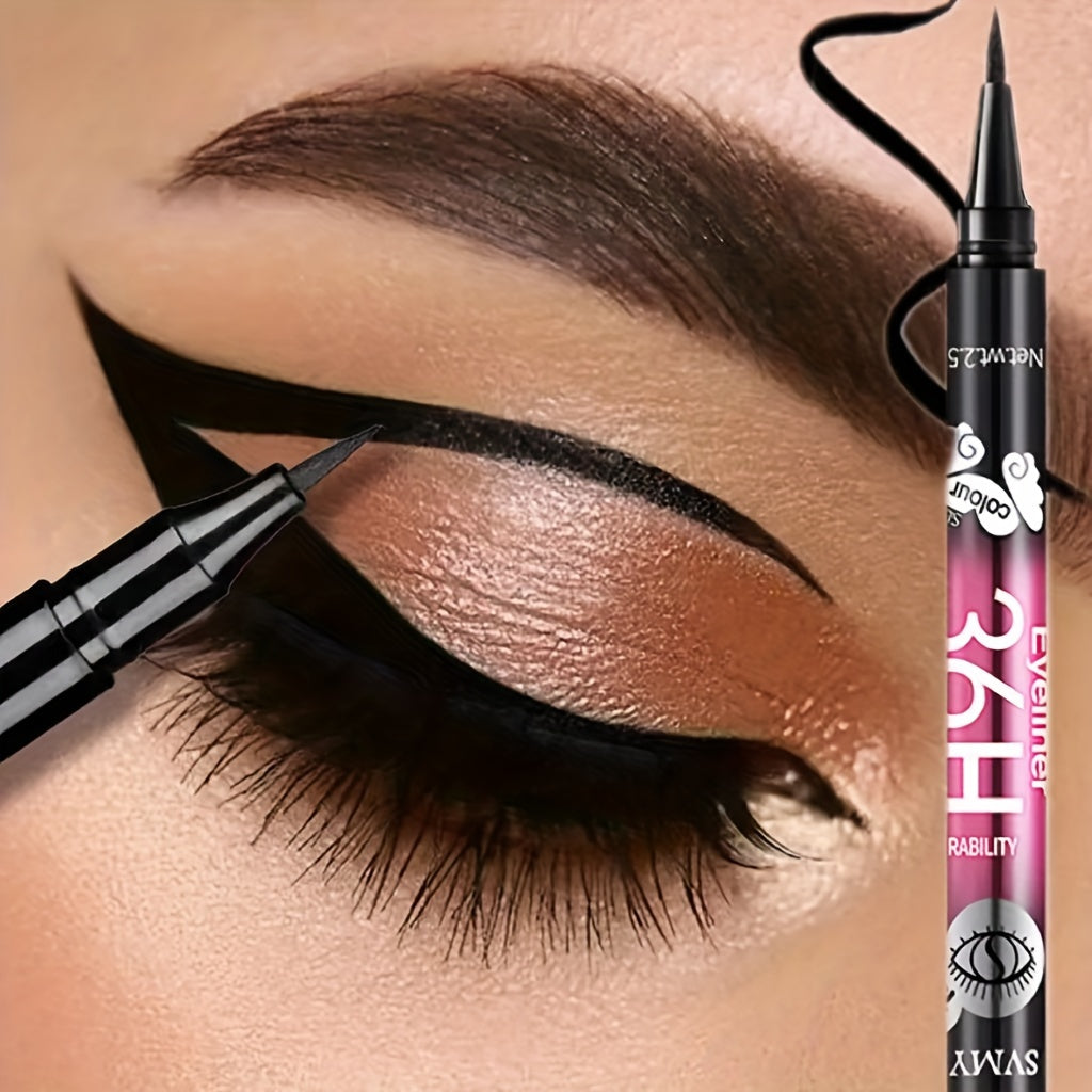 12pcs Extra Slim Black Waterproof Liquid Eyeliner Long Lasting Set