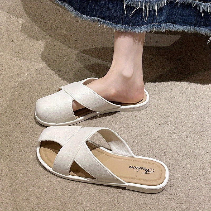 Ayollar uchun slayd sandalki bo'sh dizayn yozgi bir rangli minimalistik qulay