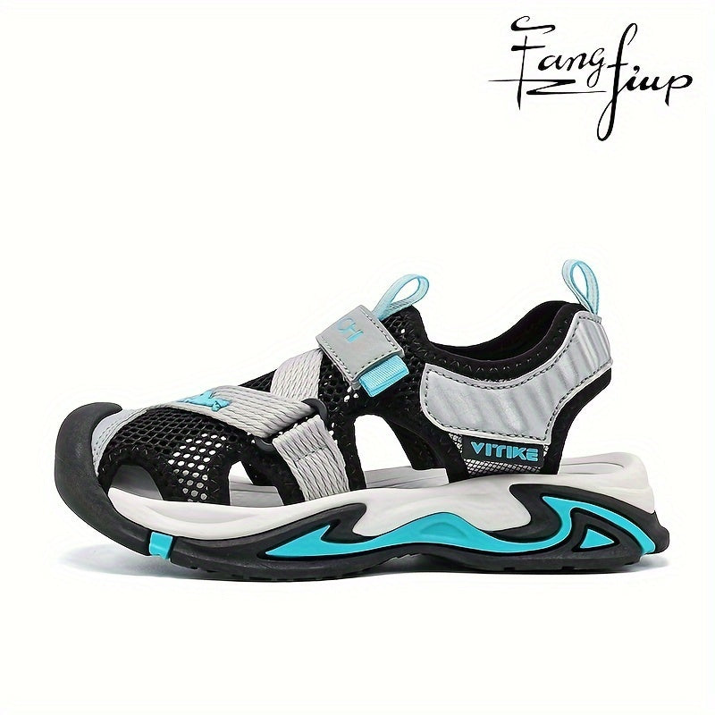 Boy's Breathable Sandals for Outdoor Activities Mesh PU Low Top Casual Beach Water Shoes