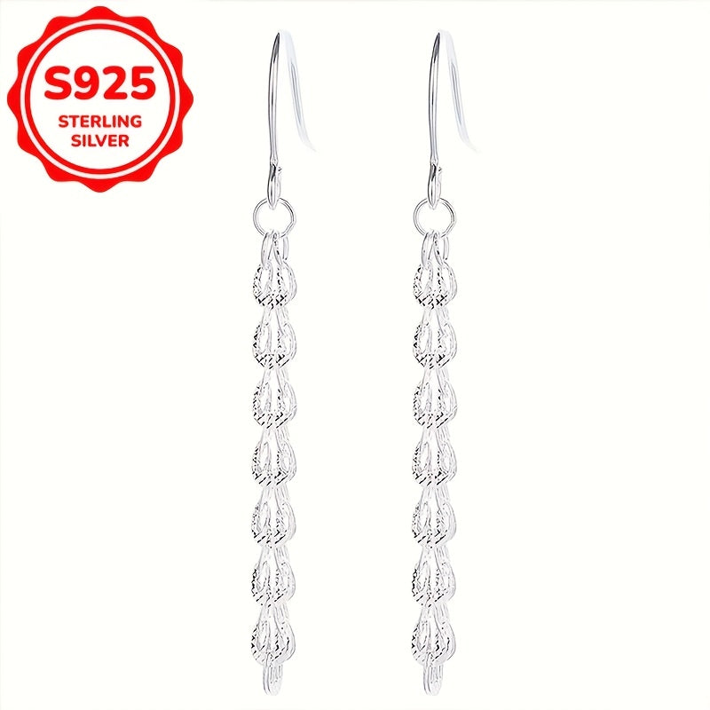 Sterling Silver Feather Dangle Earrings for Women Boho Style Hypoallergenic Jewelry