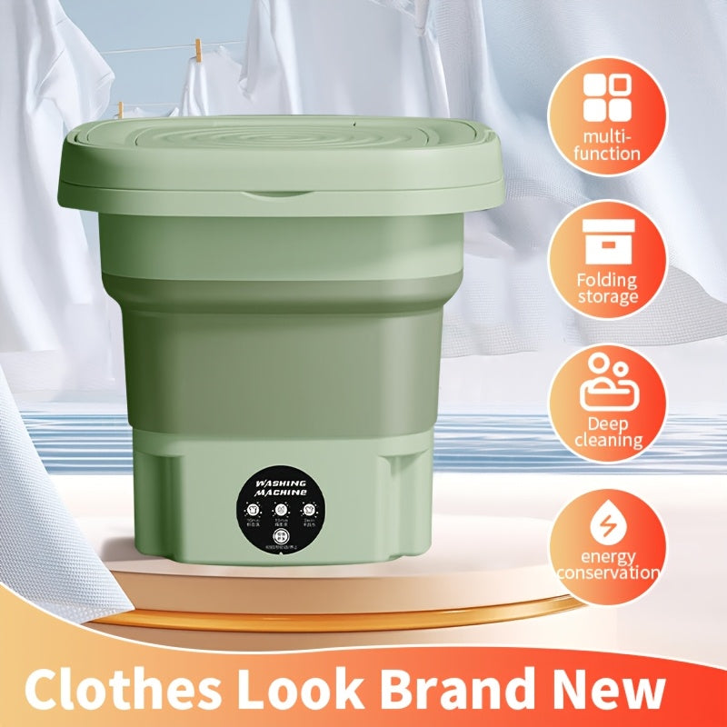 Portable 8L Foldable Washing Machine for Underwear Socks Space Saving Battery Powered