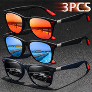 Unisex Vintage Square Glasses Full Rim Polycarbonate Frame Anti-Glare for Driving Hiking and Daily Use