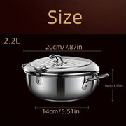 Deep Fryer with Lid Temperature Gauge for Chicken Shrimp French Fries