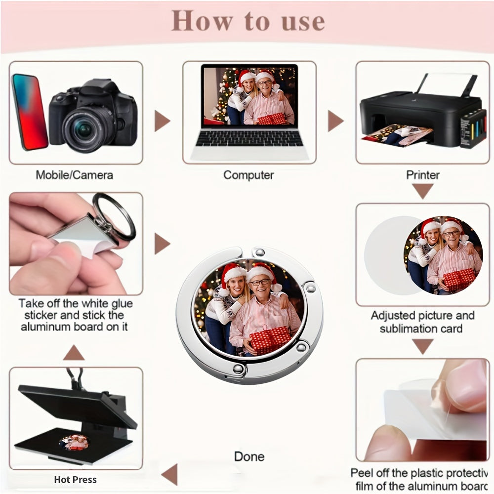 Set of 12 Zinc Alloy Handbag Hooks for Tables, Stylish Purse Hangers