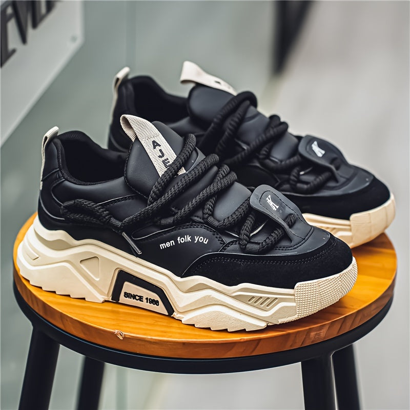 Unisex All-Season Casual Sports Sneakers with Rubber Sole and Lace Closure
