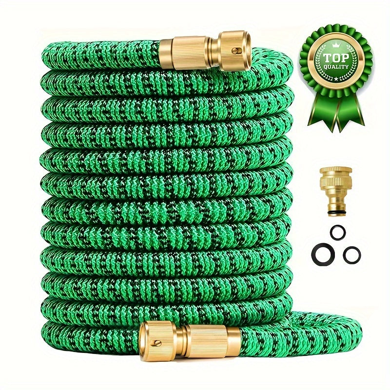 Резиновый расширяемый садовый шланг - выдвижной, легкий, без перегибов, водонепроницаемый дизайн - прочные соединители для легкого полива в саду - подходит для стандартных европейских и американских резьб.