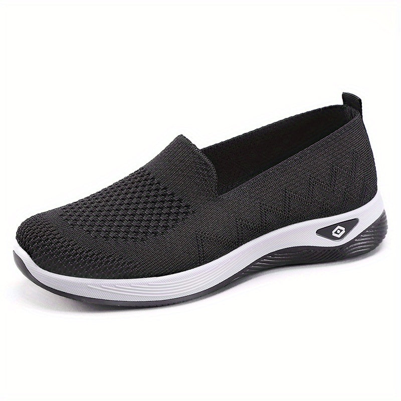 Women's Breathable Knitted Flat Shoes Comfortable Soft Sole Durable for Walking