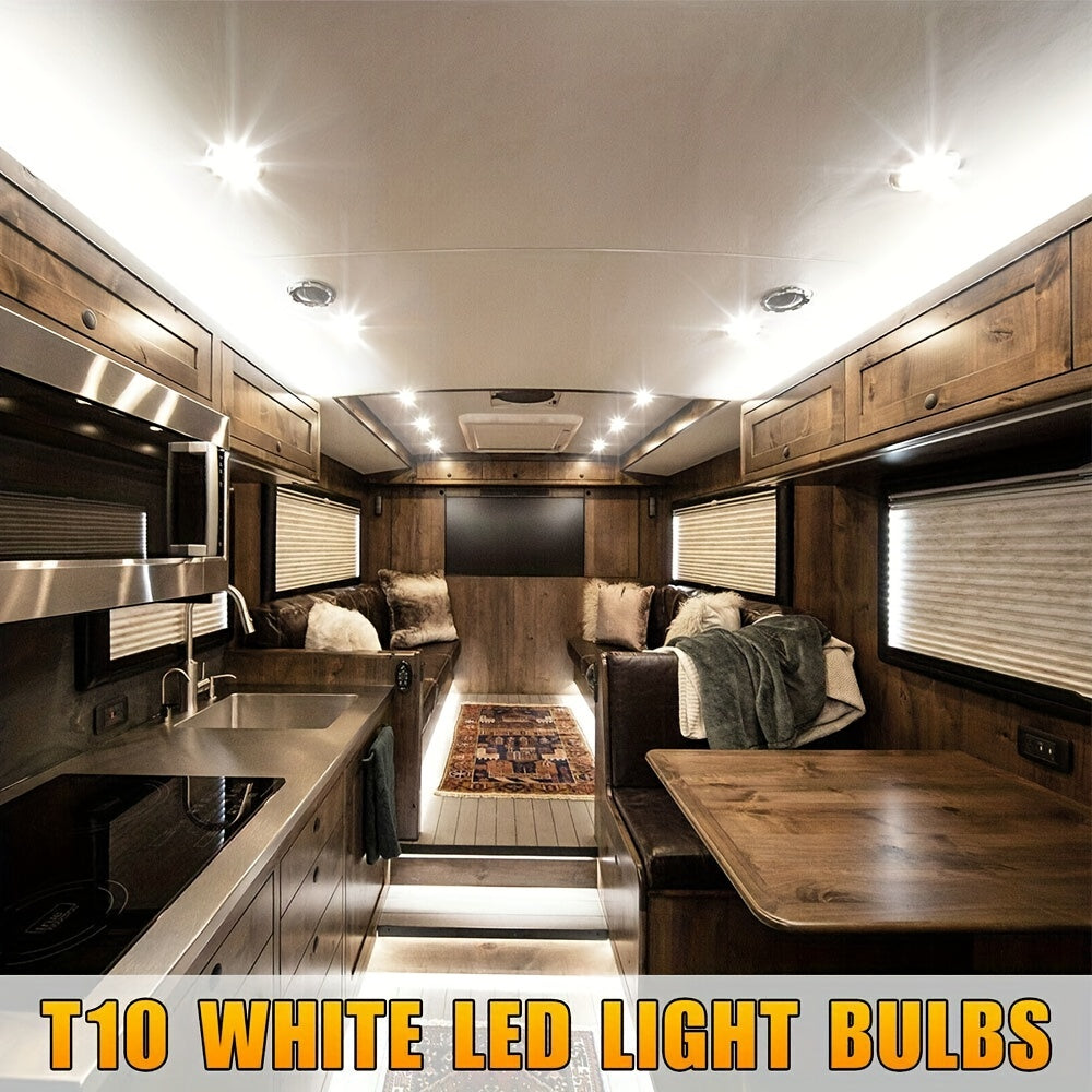 Bombillas LED blancas 20X 194 T10 W5W 6000K para interior, reemplazo de luz