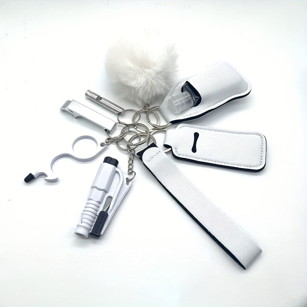 Ayollar uchun 9 ta bo'lakli kalitchain aksessuarlar to'plami, mato, qisqich, zamonaviy sovg'a