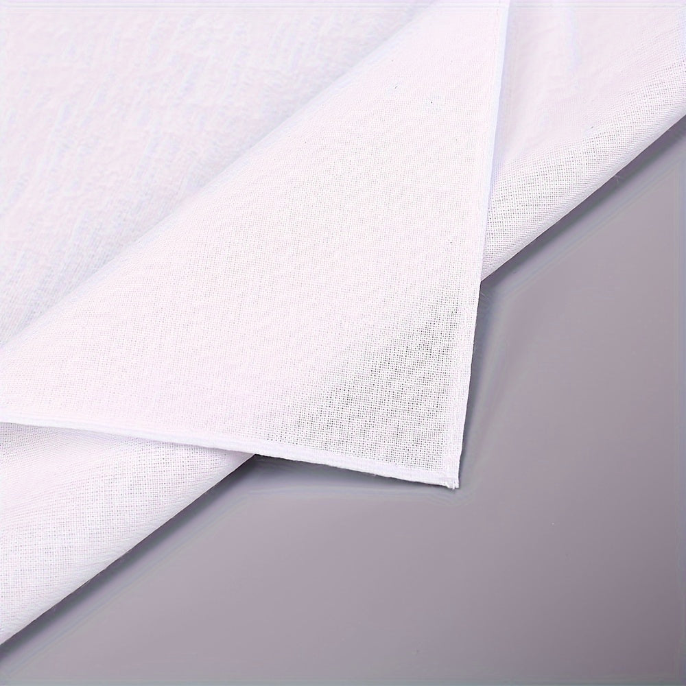24 Pieces White Cotton Handkerchiefs 7.87 Inch Absorbent for Sweat Wiping Suitable for Men Women and DIY Printing