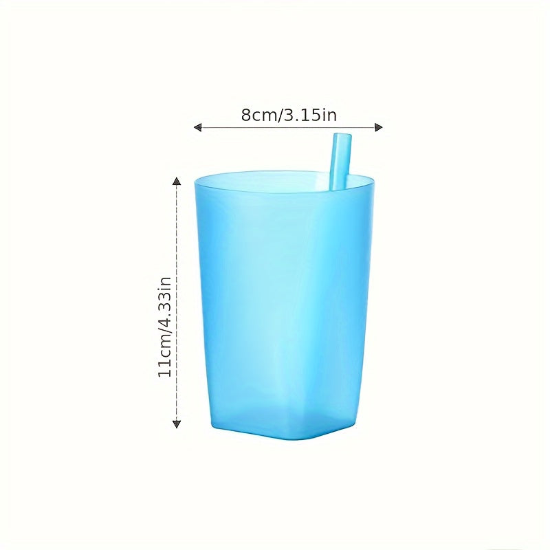 Set of 2 Candy-Colored Plastic Tumbler Cups with Integrated Straws for Parties and Events
