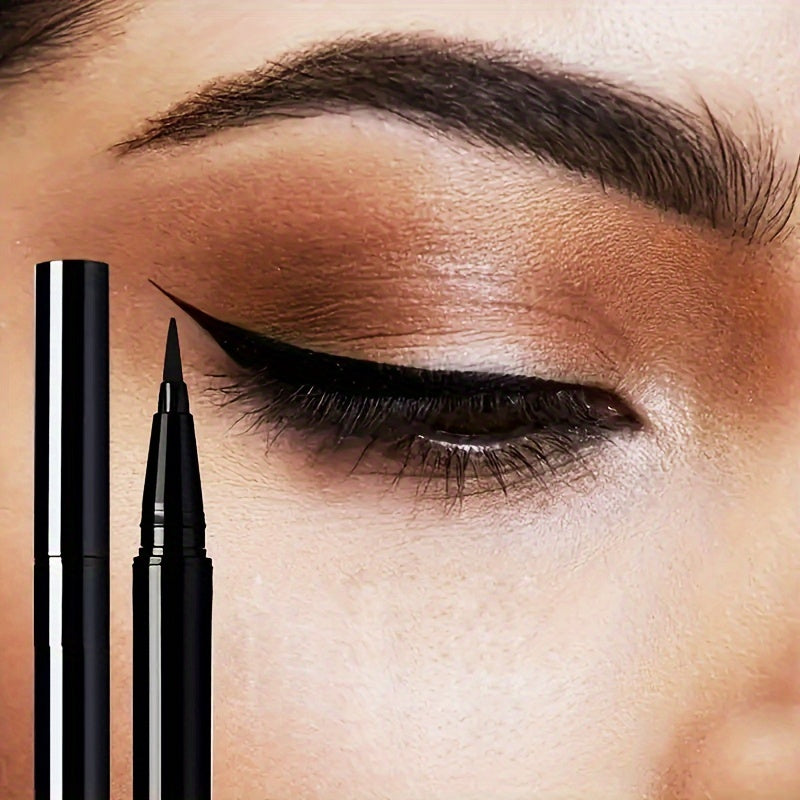 Set of 3 Black Liquid Eyeliner Pens Waterproof Smudge-Proof Ultra-Fine Tip for Beginners