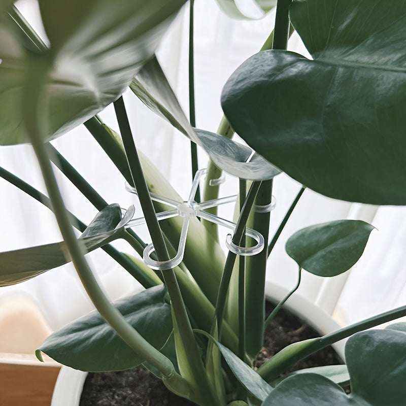 4 Pcs Transparent Green Plant Support Clips Garden Trellis for Stems