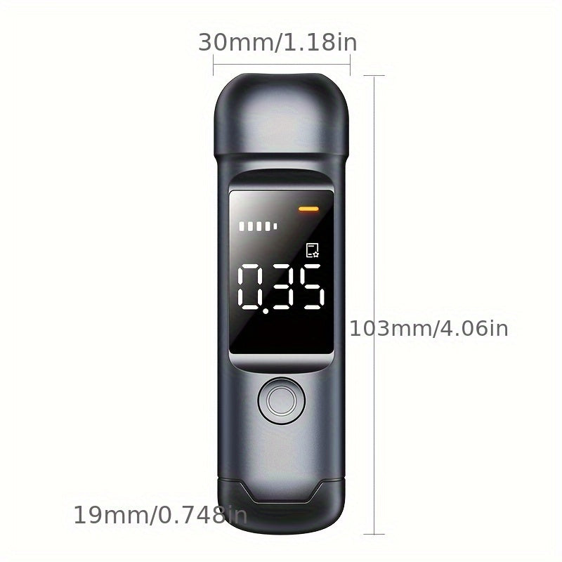 Digital Breathalyzer with LCD Display Rechargeable Type-C Portable Personal Use