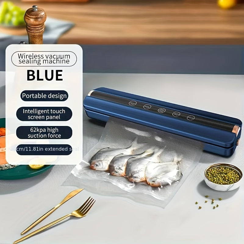 Selladora de vacío inalámbrica con alta potencia de succión, recargable por USB, conservación de alimentos 1500mAh