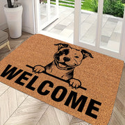 Durable Pit Bull Welcome Doormat Stain-Resistant Indoor Outdoor Polyester