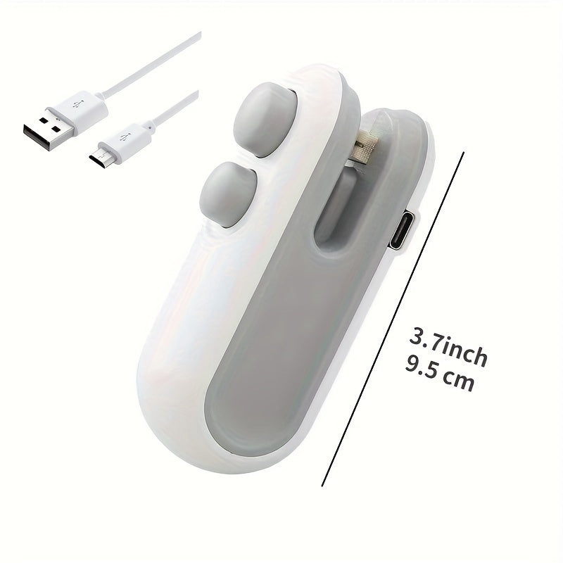 Mini portativ oziq-ovqat yopish uchun kesgichli, USB bilan qayta zaryadlanadigan chiplar va plastik paketlar uchun