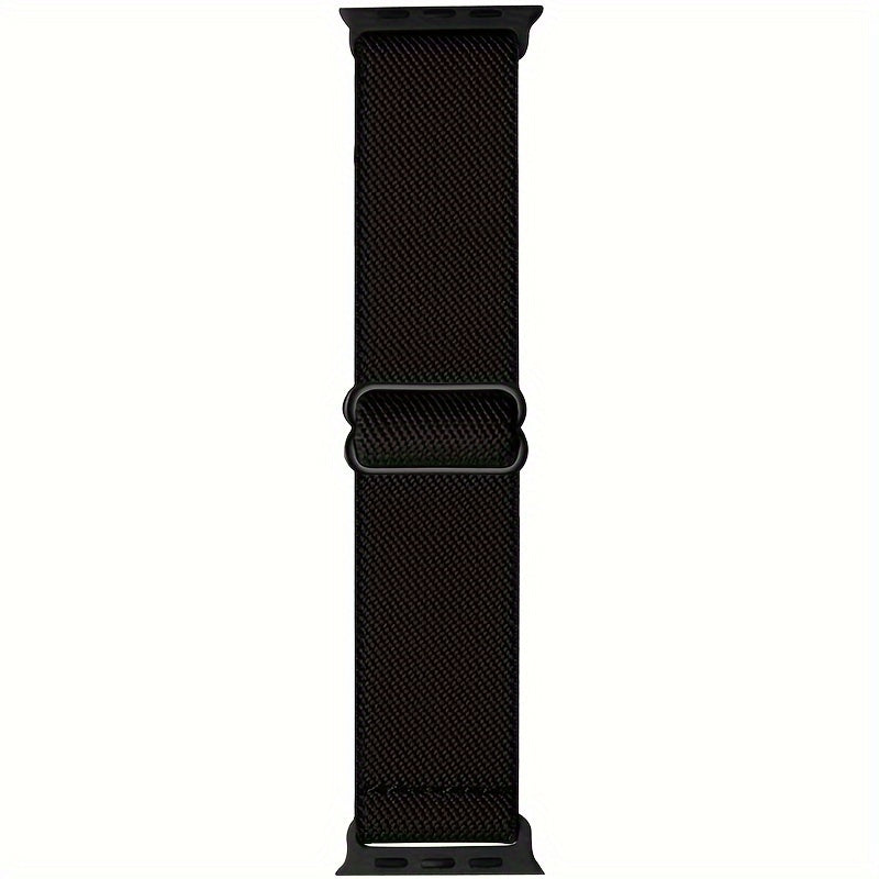 Nylon Braided Leopard Print Watch Band for Apple Watch Adjustable Size No Battery