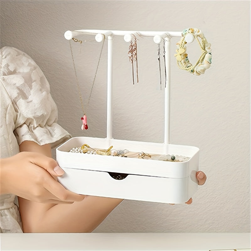 Yopishli zargarlik buyumlarini tashkil etuvchi turadigan turdagi tokcha, uzuklar, sirg‘alar, soch aksessuarlari uchun, nafis namoyish qilish uchun rack