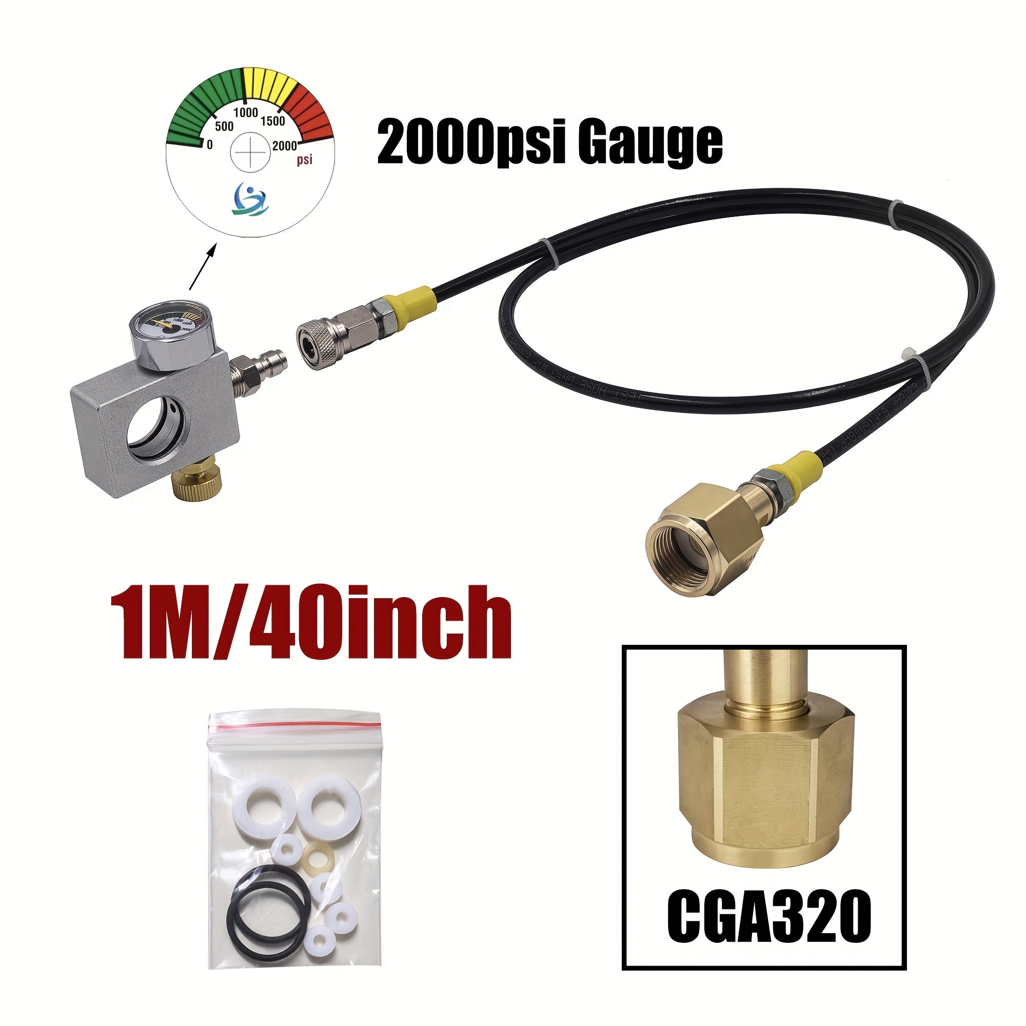 Terra Art Gaia uchun CO2 to'ldirish adapteri karbonatorlar va gazli suv shishalarini to'ldirish uchun