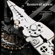 Industrial-Grade Stainless Steel Wire Cutter and Stripper Pliers with Measurement Markings for Electrical Wiring Tasks